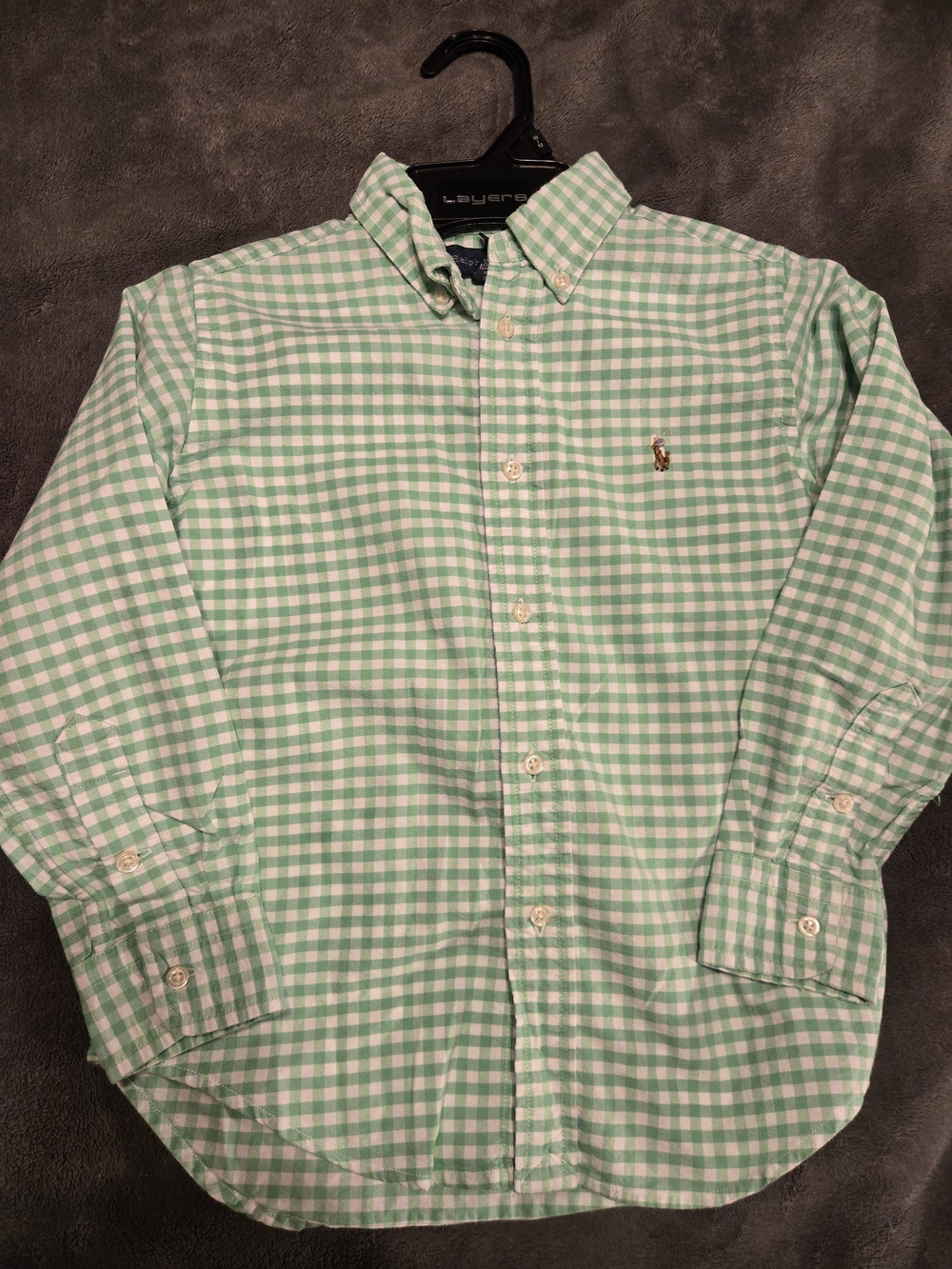 Ralph Lauren Green Gingham Button-Down Shirt